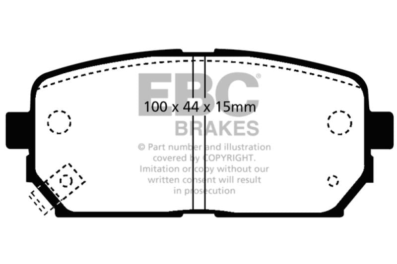 EBC 2007-2010 Kia Rondo 2.4L Ultimax2 Rear Brake Pads UD1296 Main Image