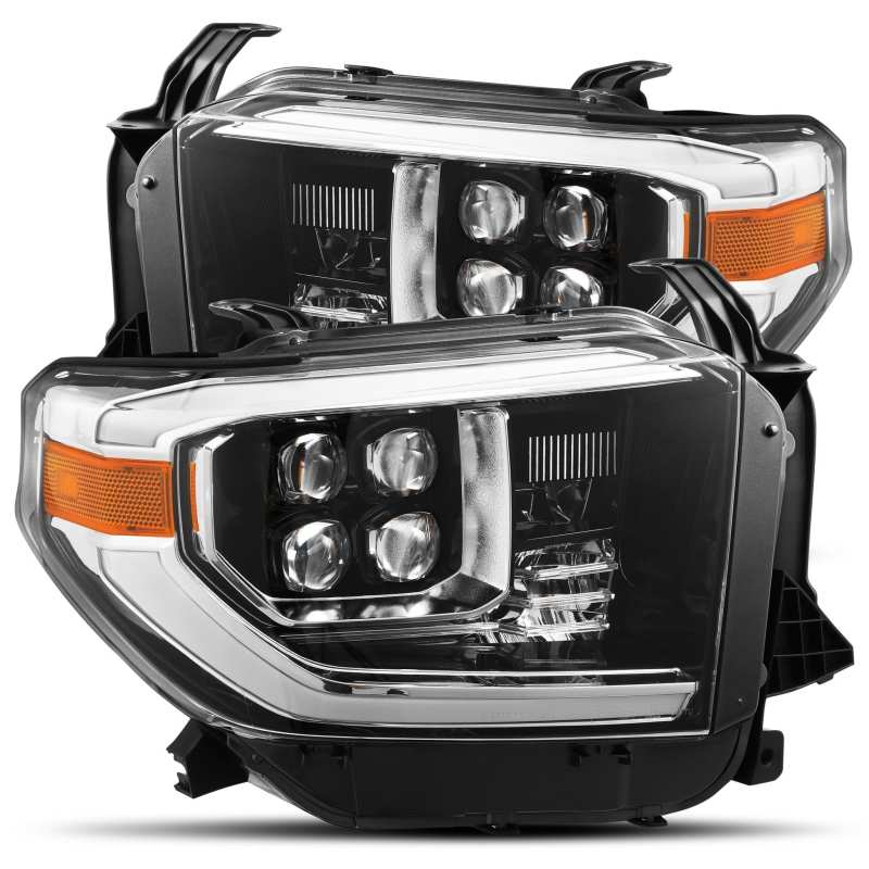 AlphaRex 14-19 Toyota Tundra NOVA LED Proj Headlights Plank Style Gloss Black w/Activ Light/DRL 880772 Main Image