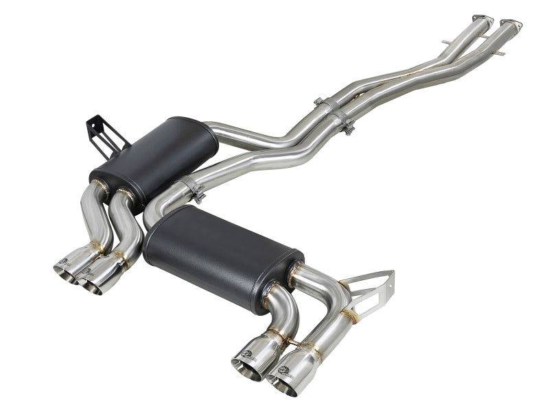 aFe MACH Force-Xp 2.5in 304 SS Cat-Back Exhaust w/ Polished Tips 01-06 BMW M3 49-36344-P