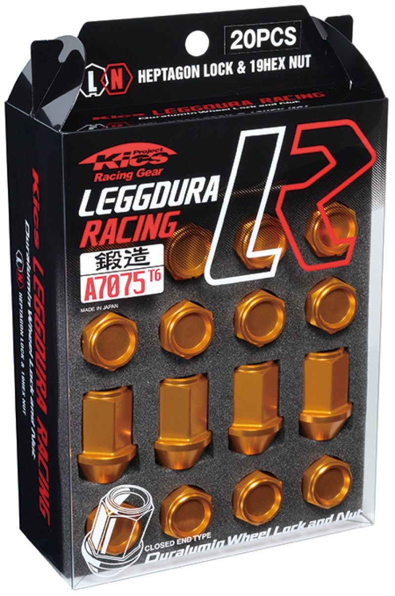 Project Kics 12x1.25 Leggdura Racing Lug Nuts - Yellow Gold w/Laser Logo (20 Pcs) WKIZ3O