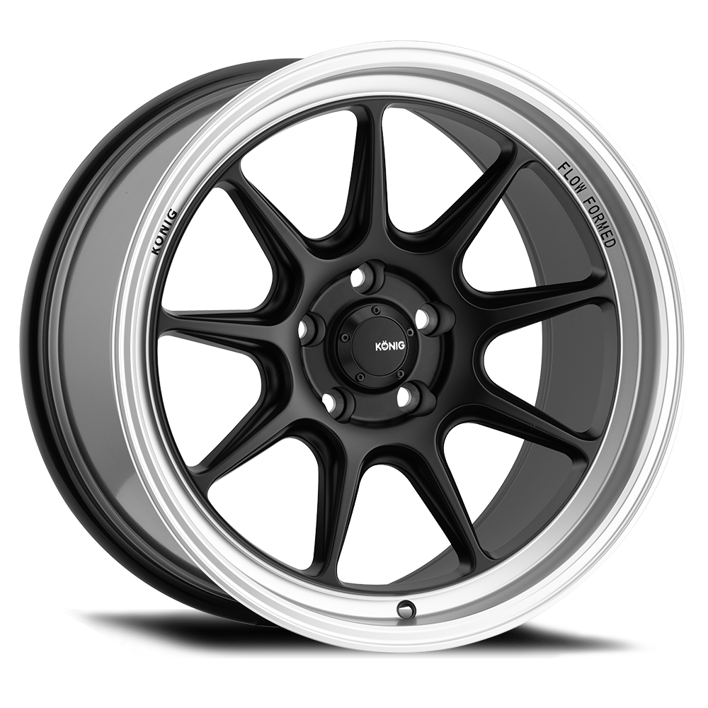 Konig Countergram Wheel Matte Black / Matte Machined Lip 18x9.5 +35 5x114.3