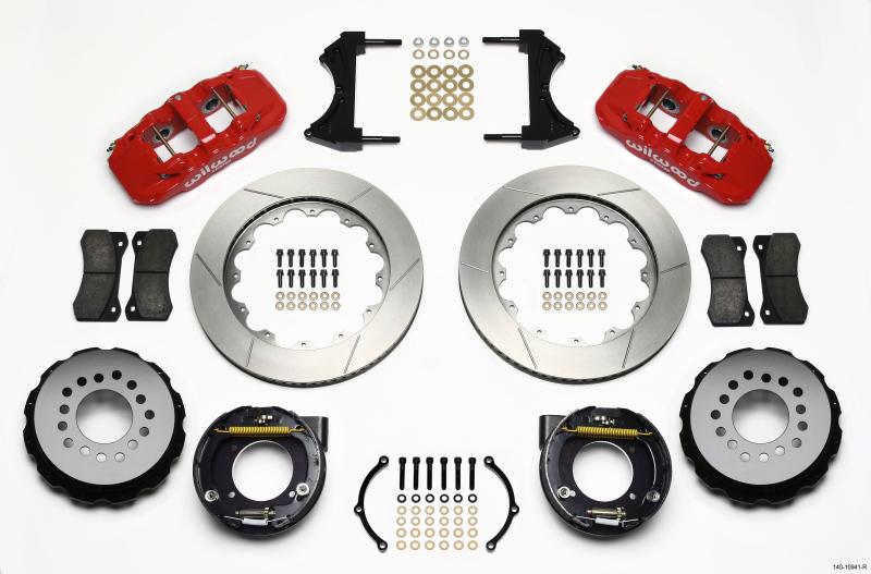 Wilwood AERO4 Rear P-Brake Kit 14.00in Red Chevy C-10 2.42 Offset 5-lug 140-10941-R Main Image