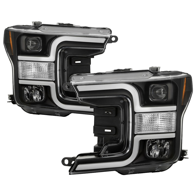 Spyder 18-19 Ford F-150 Projector Headlights - Halogen Model Only - Black PRO-YD-FF15018-LB-BK 5086624