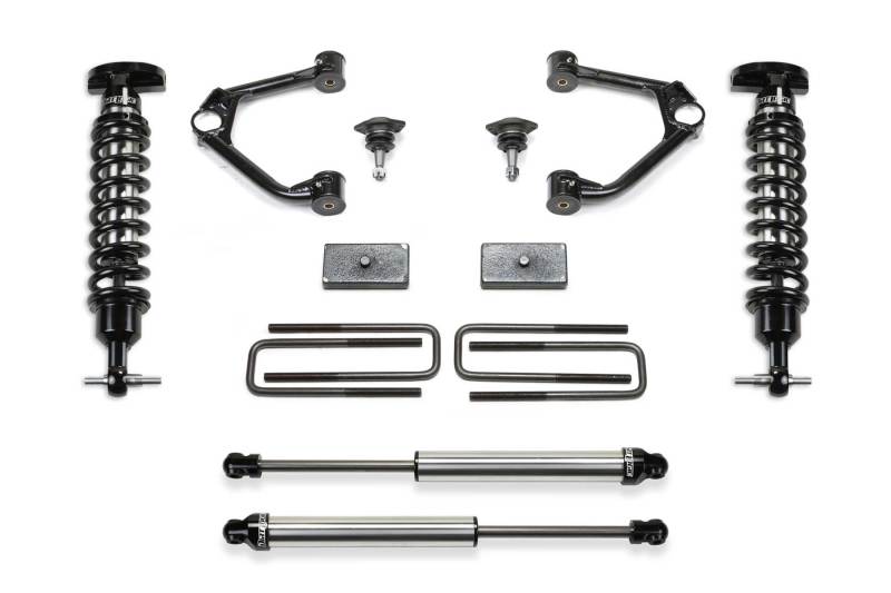 Fabtech 19-20 GM K1500 Trail Boss/AT4 4WD 1.5in UCA System w/DL 2.5 Coilovers & Rear DL 2.25 Shocks K1163DL