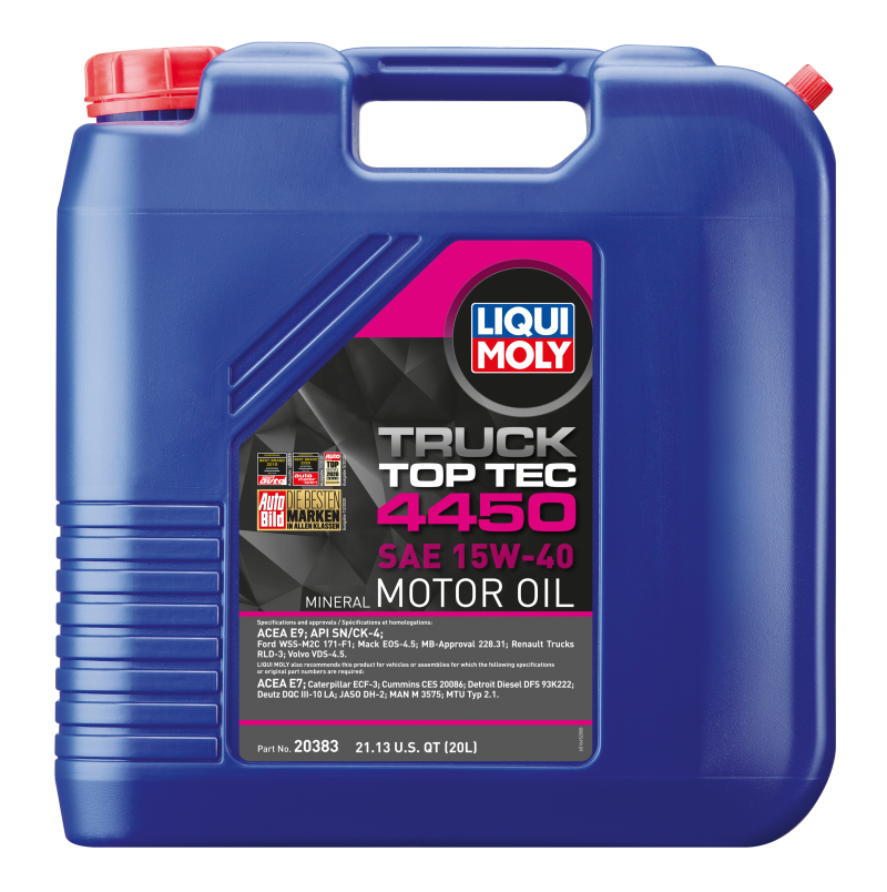 LIQUI MOLY 20L Top Tec Truck 4450 Motor Oil 15W-40 20383