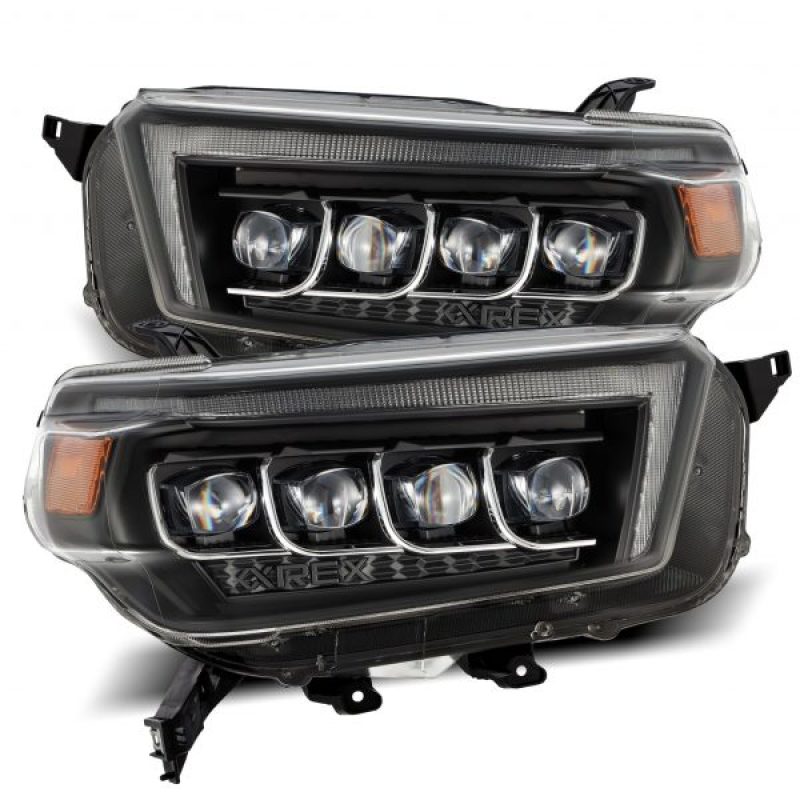 AlphaRex 10-13 Toyota 4Runner NOVA LED Projector Headlights Plank Style Black w/Seq Signal/DRL 880759