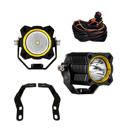 KC HiLiTES 16-19 Toyota Tacoma Ditch Mount Bracket Kit w/FLEX LED Single Spot Beam 10w Lights 97095