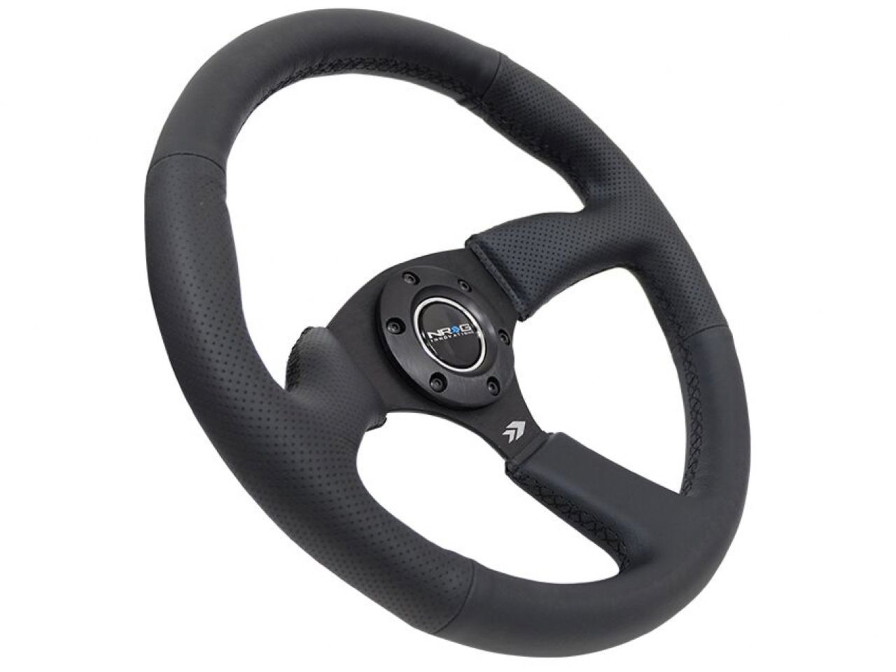 NRG Reinforced Steering Wheel- 350mm Sport Leather Racing (2.5" Deep)