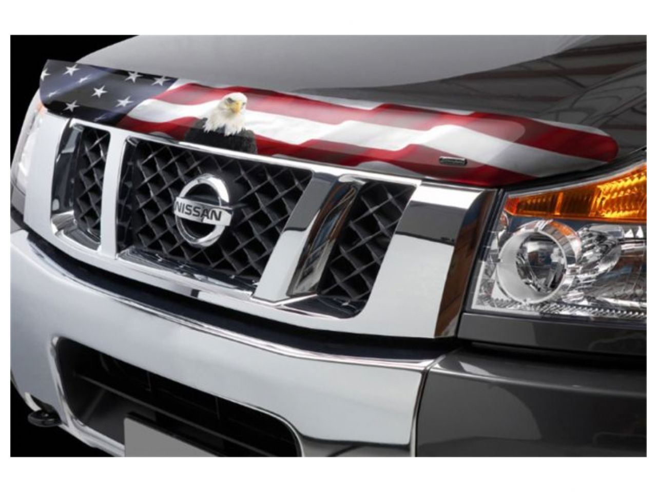 Stampede Vigilante Premium Hood Protector, American Flag w/Eagle, for 2004-2015