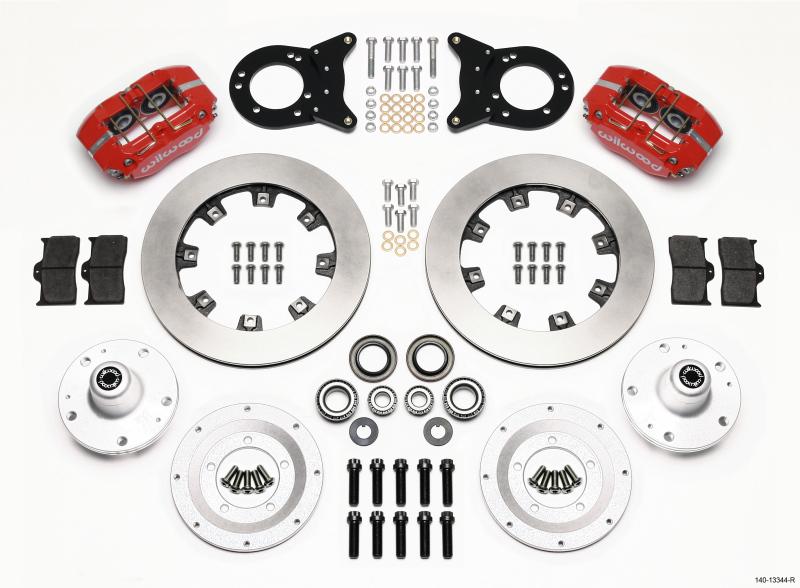 Wilwood Dynapro Dust-Boot Front Kit 12.19in Red 1965-1969 Mustang Disc & Drum Spindle 140-13344-R Main Image