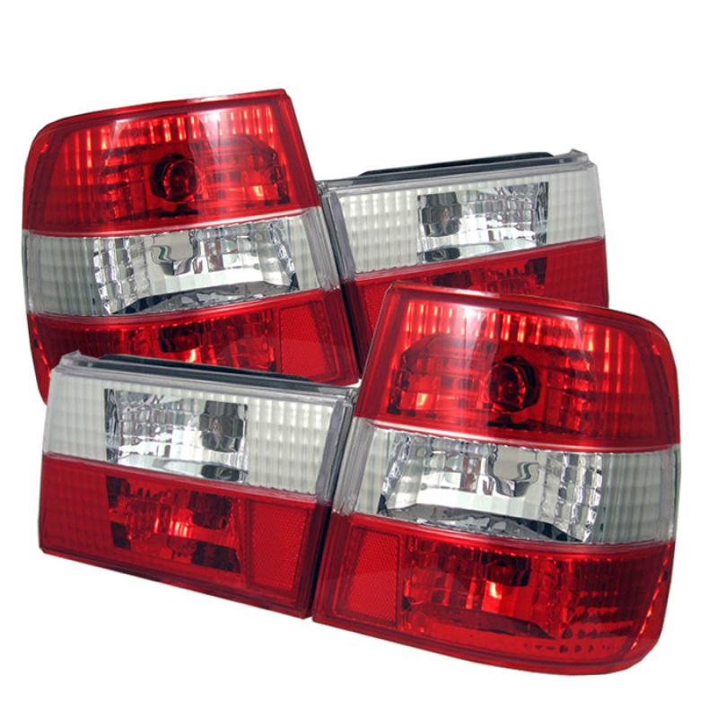 Spyder BMW E34 5-Series 88-95 Euro Style Tail Lights Red Clear ALT-YD-BE3488-RC 5000491 Main Image