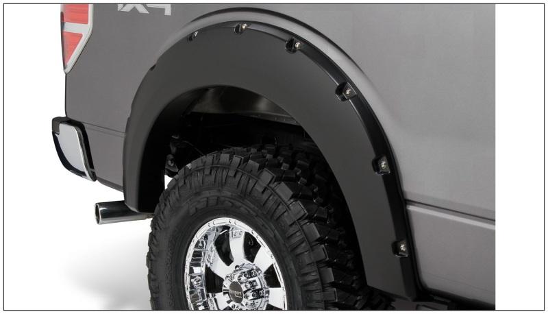 Bushwacker 09-14 Ford F-150 Styleside Pocket Style Flares 2pc 67.0/78.8/97.4in Bed - Black 20080-02 Main Image