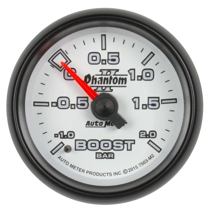 Autometer Phantom II Gauge Vac/Boost 2 1/16in -1 - +2 Bar Mechanical Phantom II 7503-M2 Main Image