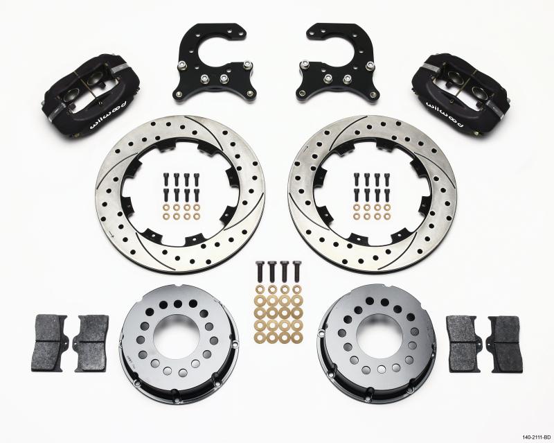 Wilwood Forged Dynalite P/S Rear Kit Drilled Rotor 58-64 Olds/Pontiac Ends 140-2111-BD Main Image