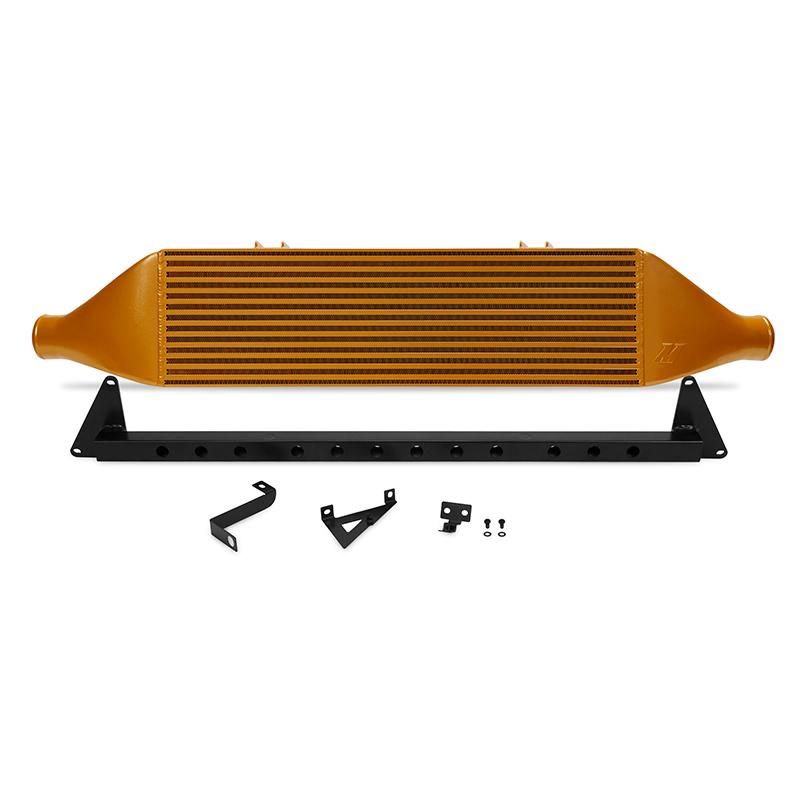 Mishimoto 08-14 Subaru STI Front-Mount Intercooler Kit w/ Black Crash Beam - Gold Core MMINT-STI-08BGD Main Image