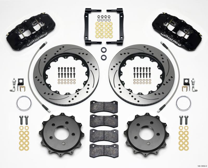 Wilwood AERO4 Rear Kit 14.25in Drilled 2008-2009 Pontaic G8 w/Lines 140-12932-D Main Image