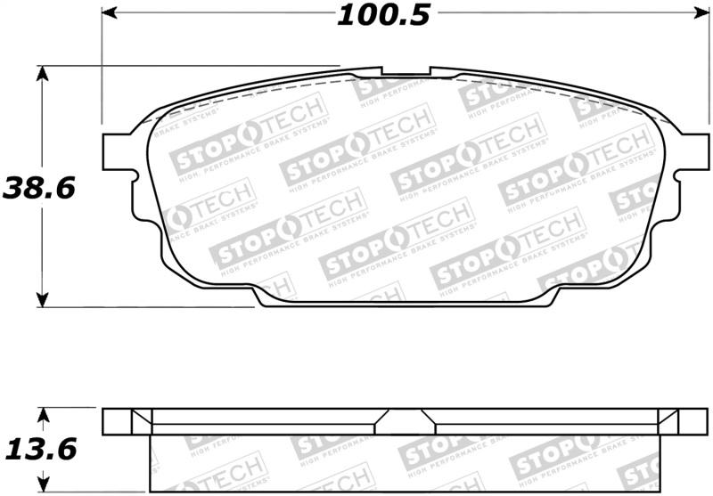 StopTech Performance 2003 Mazda Protege Rear Brake Pads 308.08920 Main Image