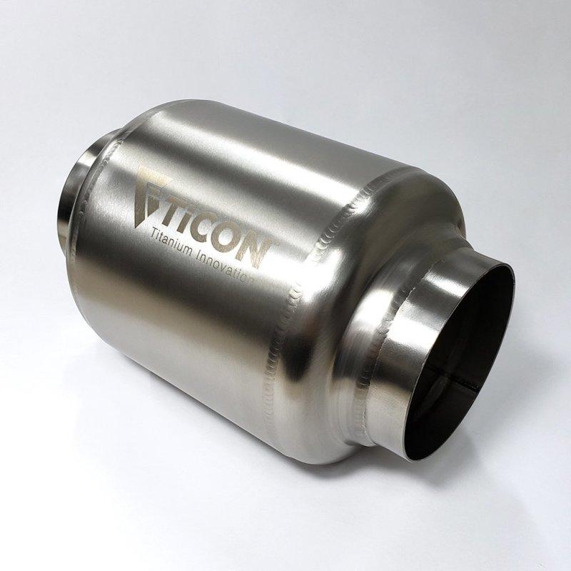 Ticon Industries 7in OAL 3.0in In/Out Ultralight Titanium Muffler 116-07633-0000 Main Image