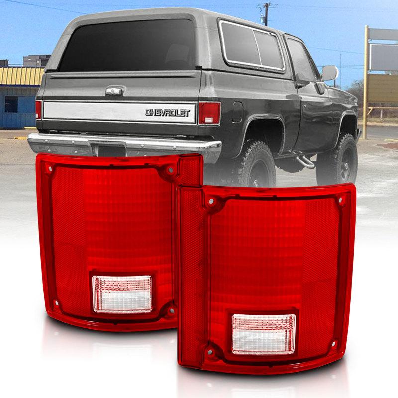 ANZO 1978-1991 Chevy Blazer Taillight Red/Clear Lens w/o Chrome Trim Fleetside (OE Replacement) 311317 Main Image