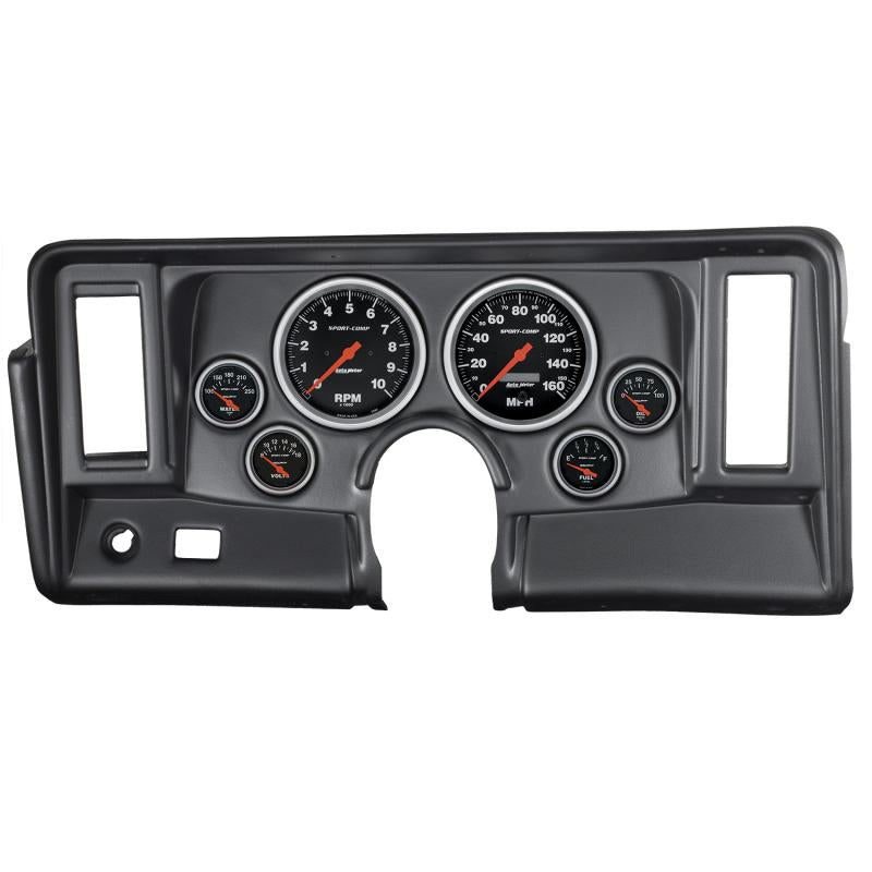 Autometer Sport-Comp 66-76 Nova Dash Kit 6pc Tach / MPH / Fuel / Oil / WTMP / Volt 7024-SC Main Image