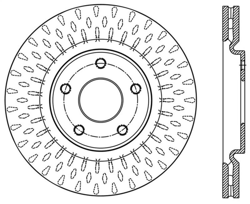 StopTech 12-18 Dodge Journey / Grand Caravan Front Right Sport Slotted Rotor 126.67074SR Main Image