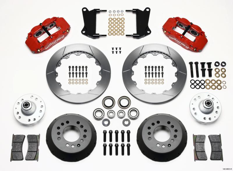 Wilwood Narrow Superlite 6R Front Hub Kit 12.88in Red 67-69 Camaro 64-72 Nova Chevelle 140-9803-R Main Image