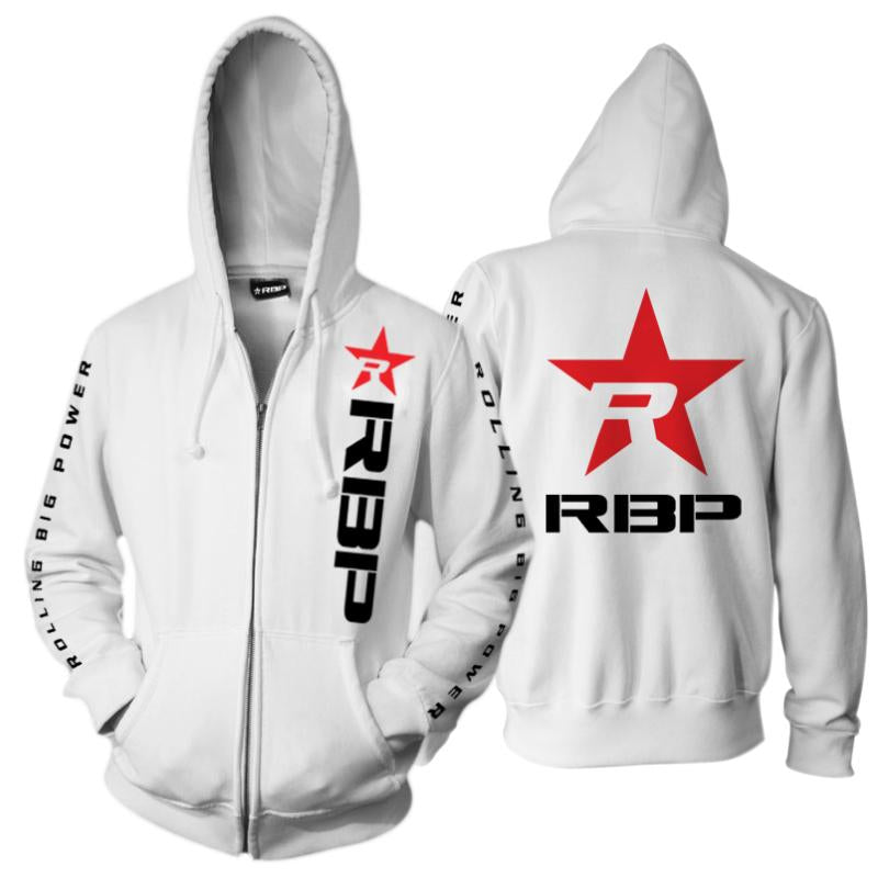 RBP Full-Zip Hoodie - White w/Red Star - Medium RBP-ZHW-M Main Image