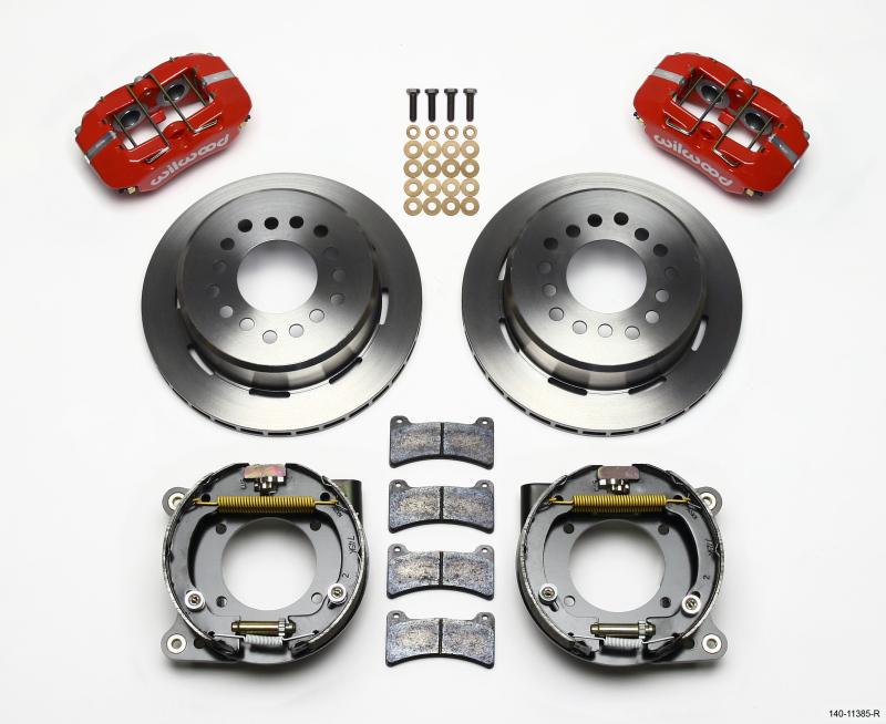 Wilwood Dynapro Low-Profile 11.00in P-Brake Kit - Red Chevy C-10 2.42 Offset 5-lug 140-11385-R Main Image