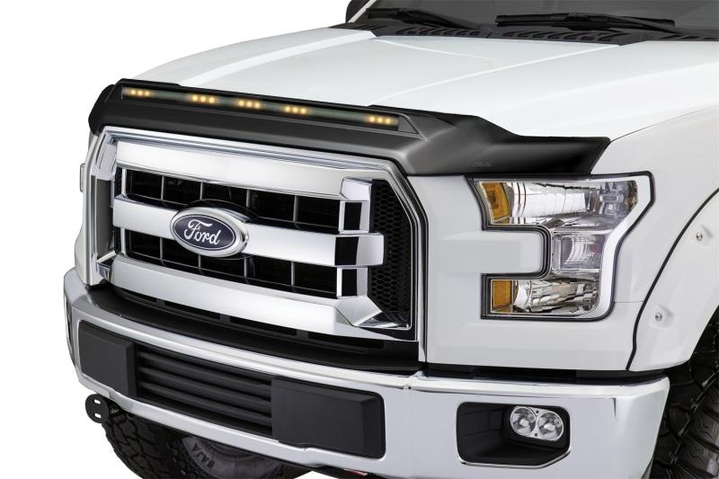 AVS 2015-2019 Ford F150 Aeroskin Low Profile Hood Shield w/ Lights - Black 753096 Main Image