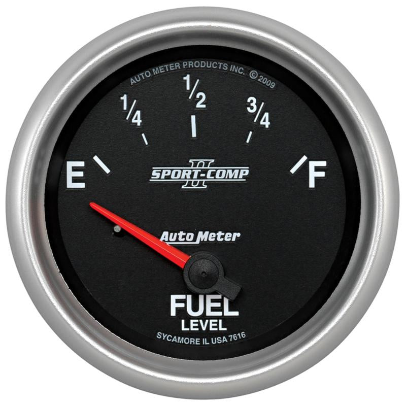 Autometer Sport-Comp II 2-5/8in Short Sweep Electronic 73-10ohms Fuel Level Gauge 7615 Main Image