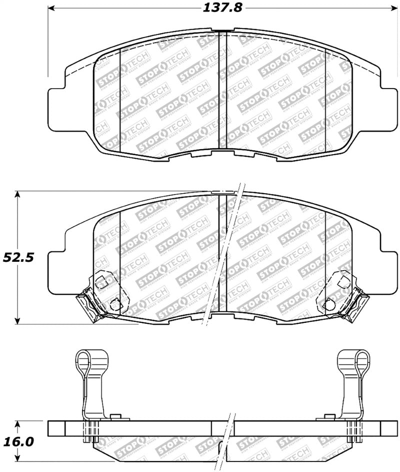 StopTech Street Select Brake Pads With Hardware