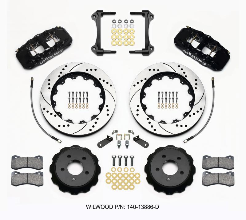 Wilwood AERO6 Front Hat Kit 14.00 Drilled 2015-Up Mustang w/Lines 140-13886-D Main Image