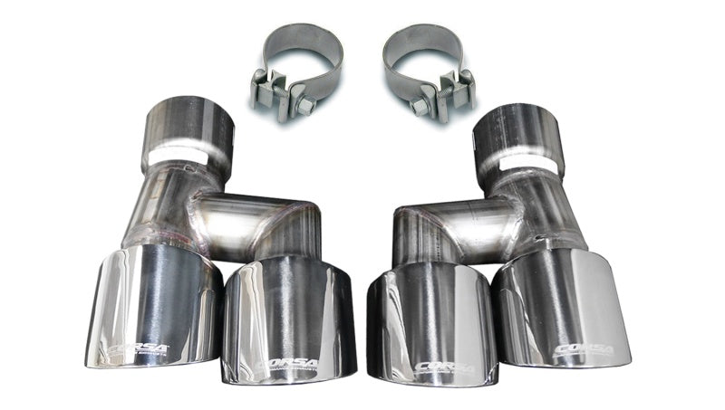 Corsa Twin 4.0" Polished Pro-Series Tip Kit (Clamps Included) 21038