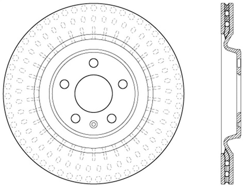 StopTech Sport Cryo Cross Drilled Brake Rotor; Front Right