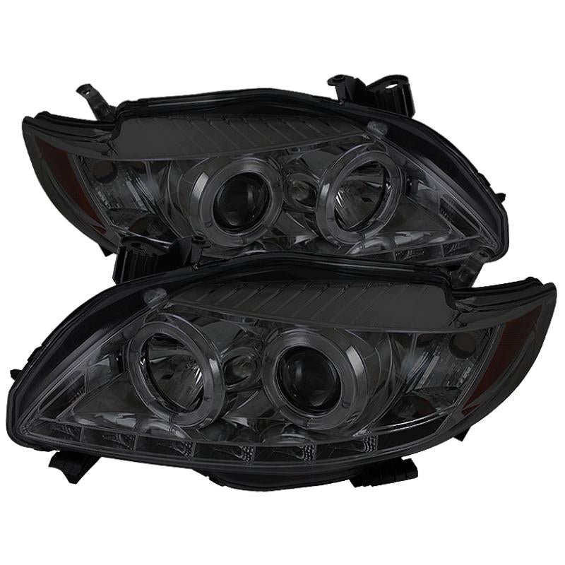 Spyder Toyota Corolla 09-10 Projector Headlights LED Halo DRL Smke High H1 Low H1 PRO-YD-TC09-DRL-SM 5032522 Main Image