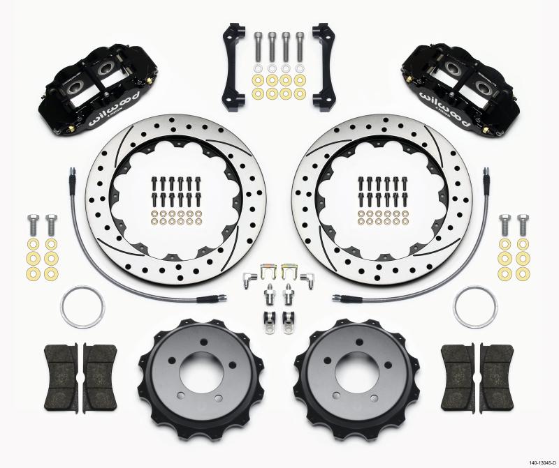 Wilwood Narrow Superlite 4R Rear Kit 12.88in Drilled 2008-up Hyundai Genesis Coupe w/Lines 140-13045-D Main Image