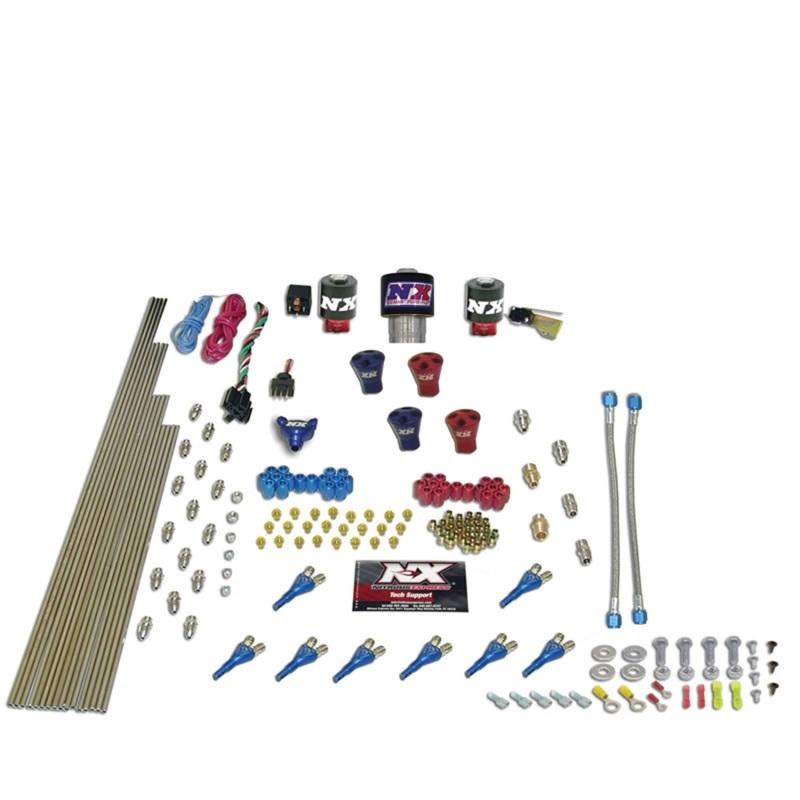 Nitrous Express Shark Dual Stage/Gas/Rails 16 Nozzles Nitrous Kit (200-1200HP) w/o Bottle 90208-00 Main Image