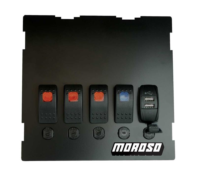 Moroso 99-04 Mazda Miata NB Radio/HVAC Pocket Block Off Plate With Switches 74317