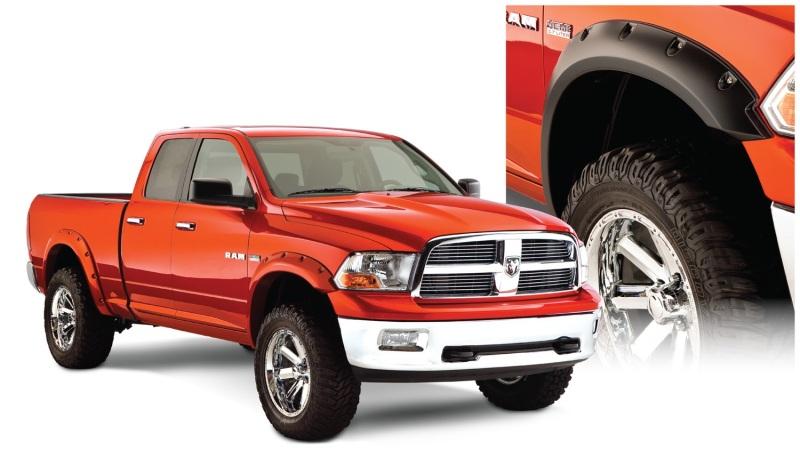 Bushwacker 09-18 Dodge Ram 1500 Fleetside Pocket Style Flares 4pc 67.4/76.3/96.3in Bed - Black 50915-02 Main Image