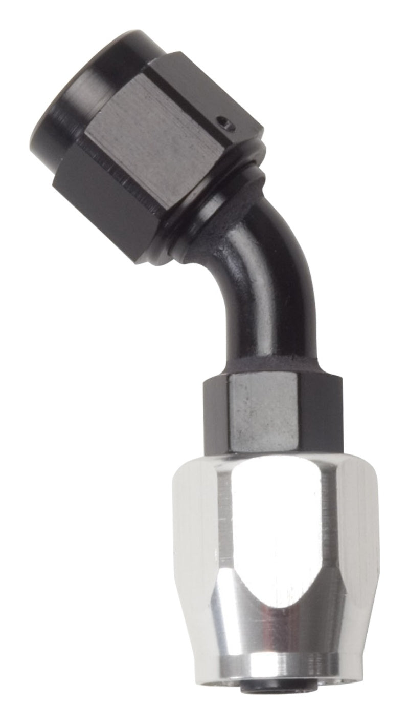 Russell Full Flow 45° Swivel Style Hose End - Black / Silver