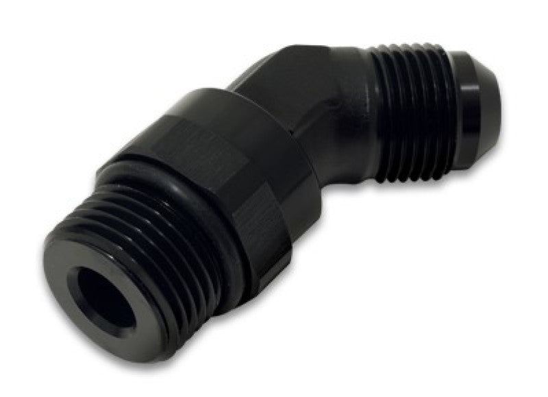 Vibrant -8AN Male to Male -6AN Straight Cut 45 Degree Adapter Fitting - Anodized Black 16943