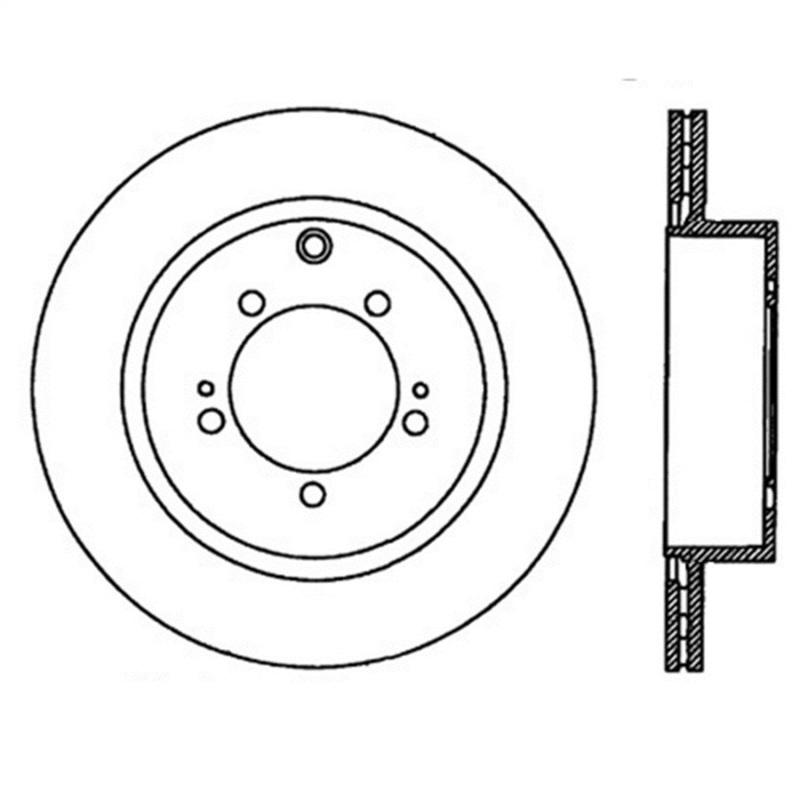 StopTech Power Slot 08-09 Evo 10 Slotted Right Rear Rotor 126.46075SR Main Image