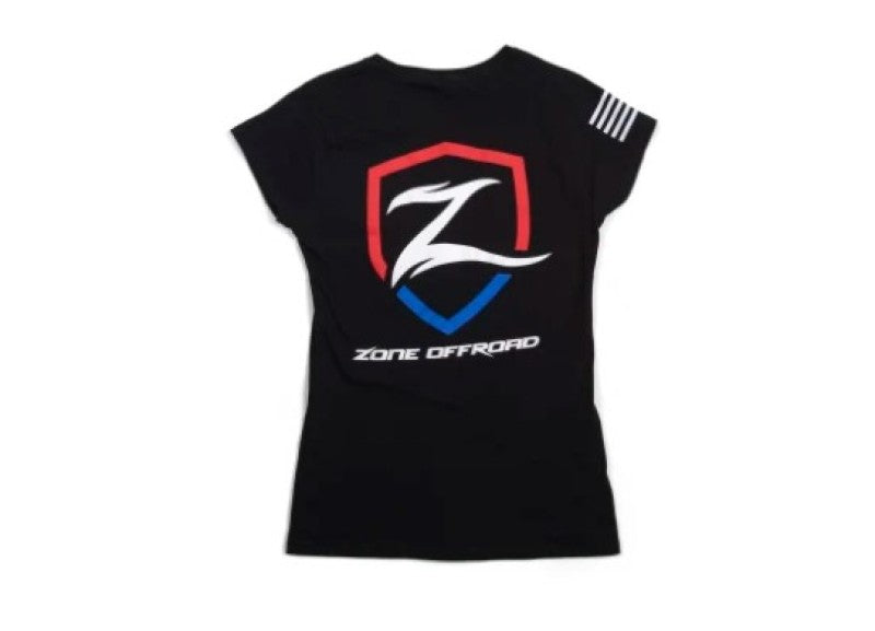 Zone Offroad Black Premium Cotton T-Shirt w/ Patriotic Zone Logos - Womens - 2XL ZONU91642XL