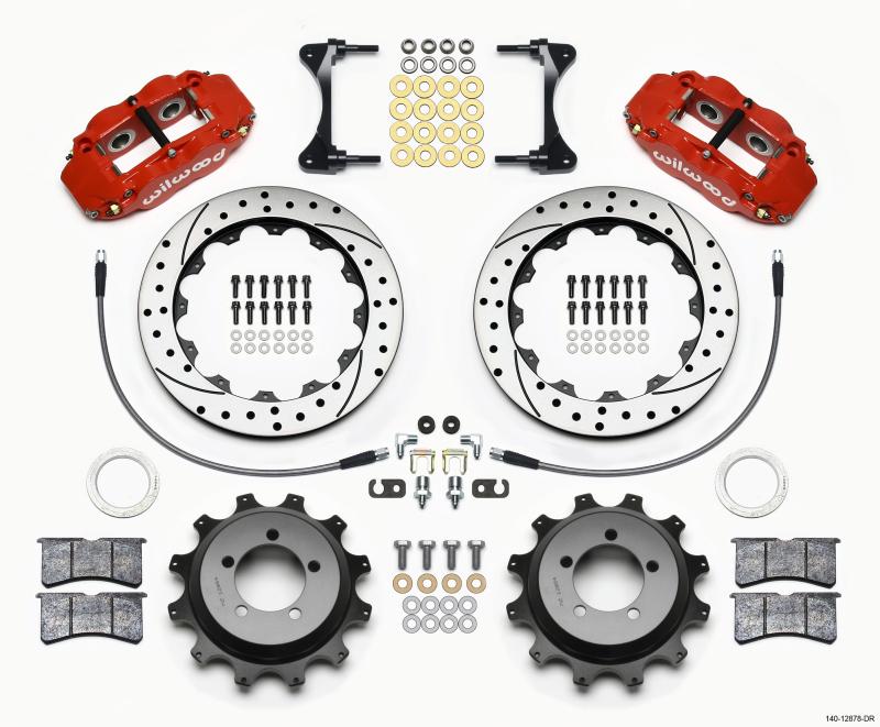 Wilwood Narrow Superlite 4R Rear Kit 12.88in Drilled Red 99-05 WRX / 99-07 Impreza 140-12878-DR Main Image