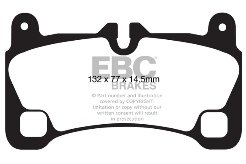 EBC 2008-2009 Volkswagen Touareg 3.6L (2 Holes At Bottom Of Backplate) Ultimax2 Rear Brake Pads UD1350 Main Image