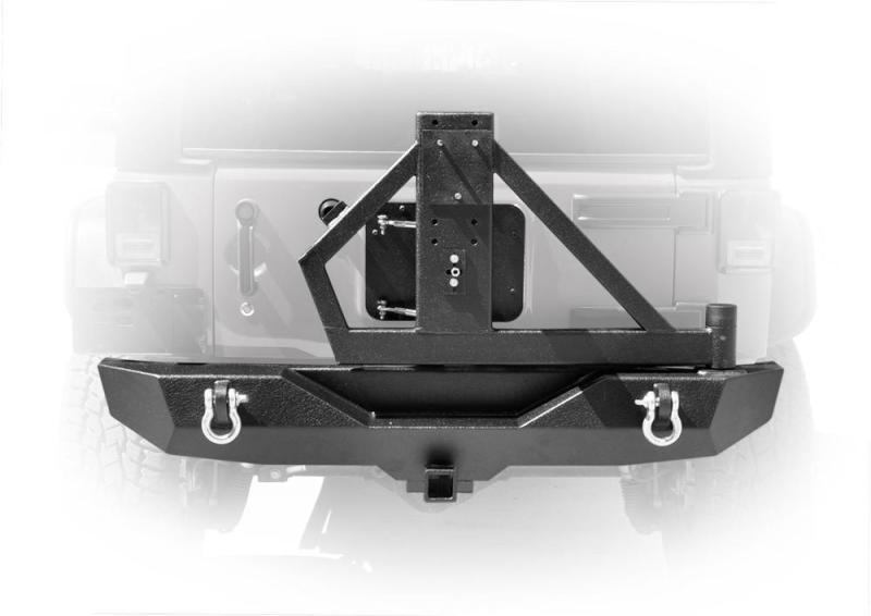 DV8 Offroad 07-18 Jeep Wrangler RS-2 Single Action Rear Bumper & Tire Carrier w/ Bearing RBSTTB-02 Main Image