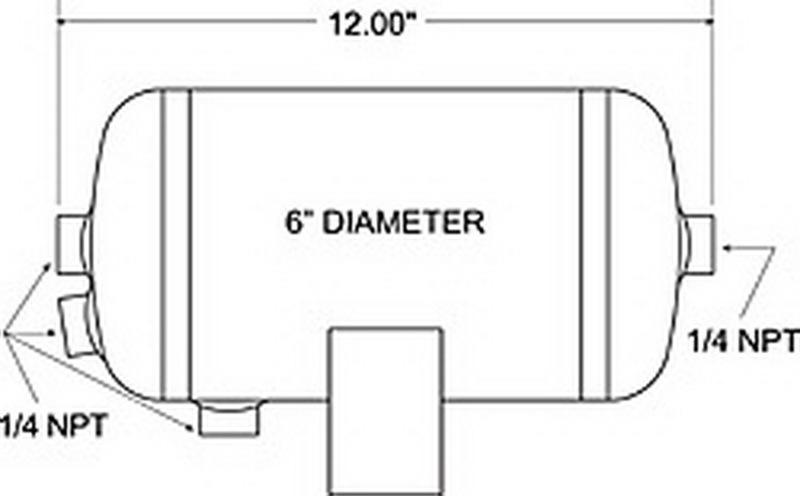 Firestone Air Tank 1 Gallon 6in. x 12in. L (4) 1/4in. NPT Ports 150 PSI Max - Black (WR17609244) 9244 Main Image