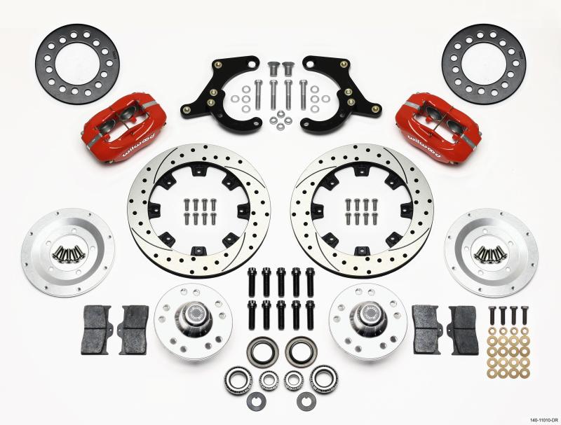 Wilwood Forged Dynalite Front Kit 11.75in Drilled Red 55-57 Chevy 140-11010-DR Main Image