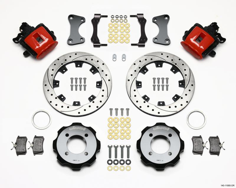 Wilwood Combination Parking Brake Rear Kit 11.75in Drilled Red 2011 Fiesta Rear 140-11900-DR Main Image