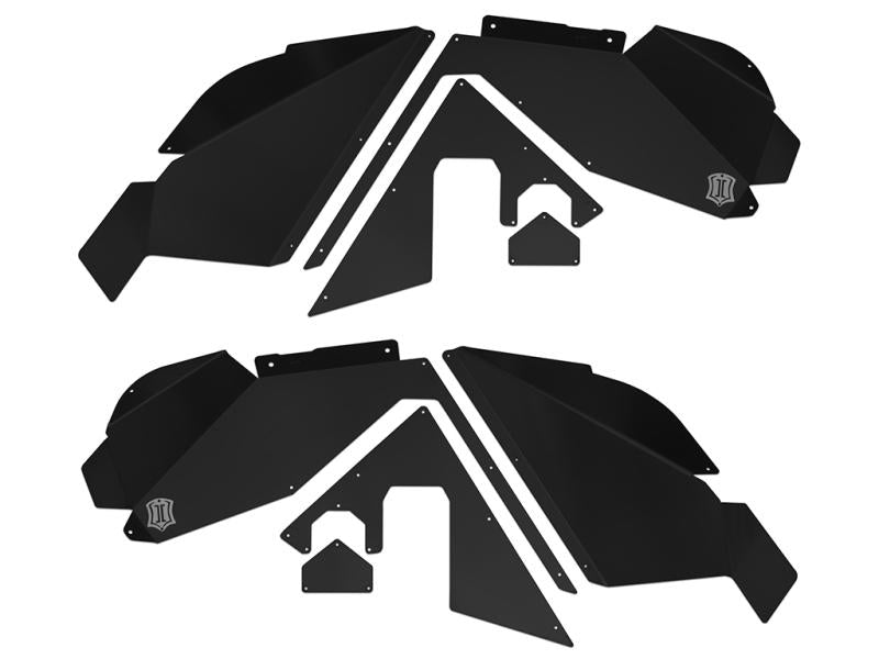 ICON 07-18 Jeep Wrangler JK Modular Front Fender Liner Kit - Black 22050B Main Image